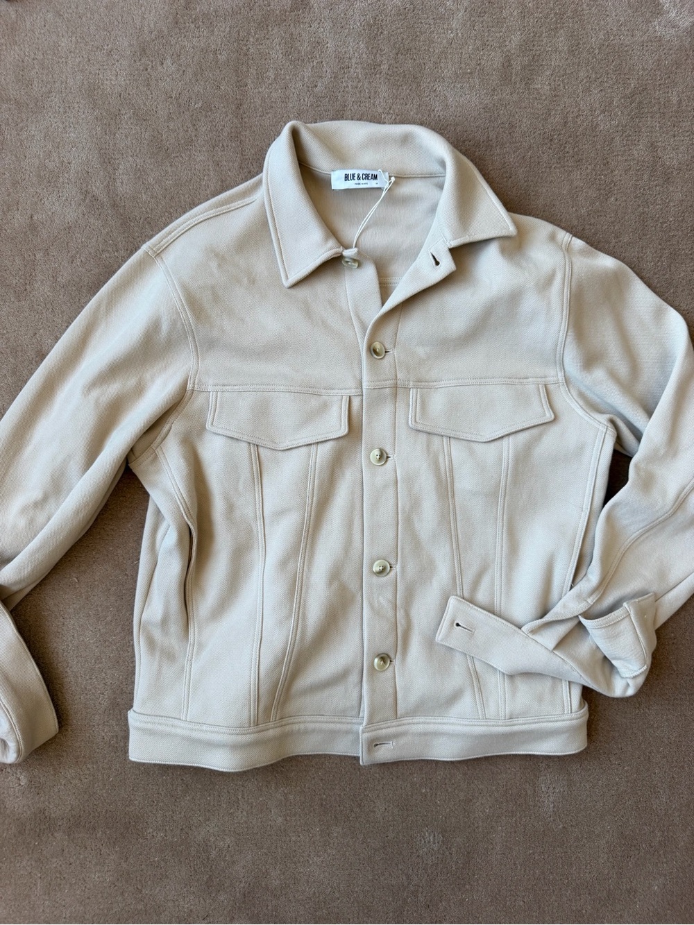 Blue & Cream Beige Jacket, M
